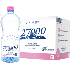 新西兰原装进口 27000 天然矿泉水 (适合婴幼儿) 弱碱性低钠水 1L*12瓶/箱 *2件