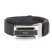 BALLY 巴利 男士商务板扣字母logo双面腰带