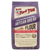 鲍勃红磨坊 高筋面包粉 石磨未漂白 2.27kg 进口烘焙面粉 *4件