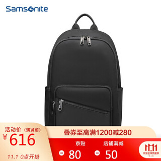 Samsonite/新秀丽双肩包男士休闲电脑包简约时尚运动包旅行包TX1黑色 *2件