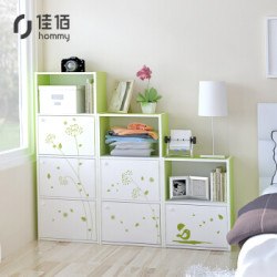 省24 5元 书柜书架 佳佰书柜书架单门印花柜带门柜收纳柜二层fn 1多少钱 什么值得买