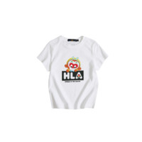 HLA 海澜之家 大闹天宫系列 儿童圆领短袖T恤 米白花纹 110/56cm