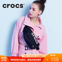 【专柜同款】美国潮牌 Crocs 胸包女街头简约帆布时尚潮流休闲腰包挎包 黑色