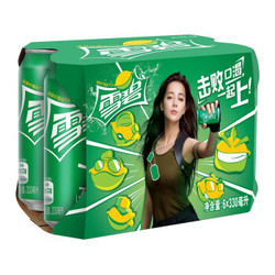 雪碧 Sprite 柠檬味 汽水 碳酸饮料 330ml*6罐 可口可乐公司出品 新老包装随机发货 *5件