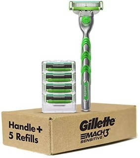 Gillette Gillette Mach3 敏感男士剃须刀手柄 + 5 刀片替换装