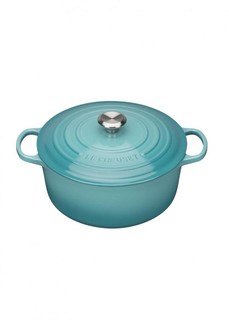 Signature cast iron round casserole 28cm teal