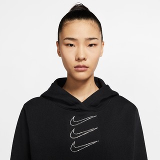 NIKE 耐克 Nike Sportswear Rhinestone 女士运动卫衣/套头衫 CU6622-010 黑色