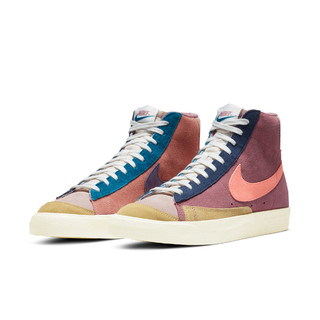 NIKE 耐克 Blazer Mid '77 VNTG WE Suede 男士休闲运动鞋 DC9179-664 沙漠浆果红色/深藏青/黄粉 42