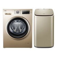 Haier 海尔 洗衣机套装 EG10014B39GU1滚筒洗衣机10kg+MBM33-R178迷你洗衣机3.3kg