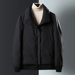罗蒙冬季新款首发男式羽绒服90白鸭绒短款羽绒外套 XL 黑色