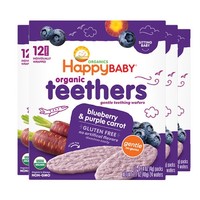 88VIP：HappyBABY 禧贝 婴儿磨牙饼干 蓝莓紫胡萝卜味 48g*4袋