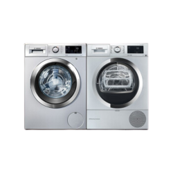 BOSCH 博世 6系 洗烘套装 WAR28568LW滚筒洗衣机10kg WTU87RH80W烘干机9kg 银色