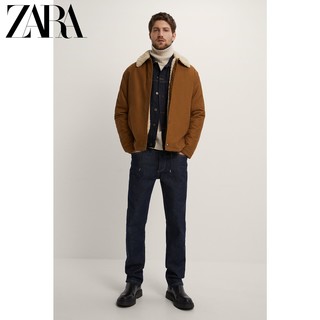 ZARA 00706405707 男款抓绒仿羊羔绒拼接夹克外套 