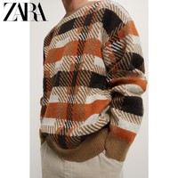ZARA 01784302615 男士格子提花针织衫毛衣