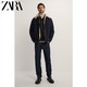 ZARA 00706405401 男士抓绒拼接夹克外套