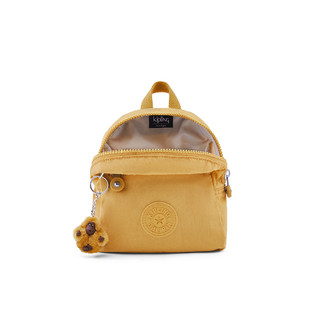 Kipling 凯浦林 女士帆布拉链迷你双肩包KI13867DA00F 阳光黄16.5*7.5*20cm