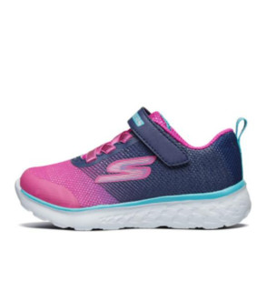 SKECHERS 斯凯奇 女小童透气防滑学步鞋 81354N 海军蓝色/粉红色/NVPK  22