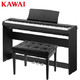  双十一预售：卡瓦依（KAWAI）电钢琴88键重锤 ES110黑 便携电子数码钢琴成人儿童初学专业家用 三踏板 双人琴凳礼包　