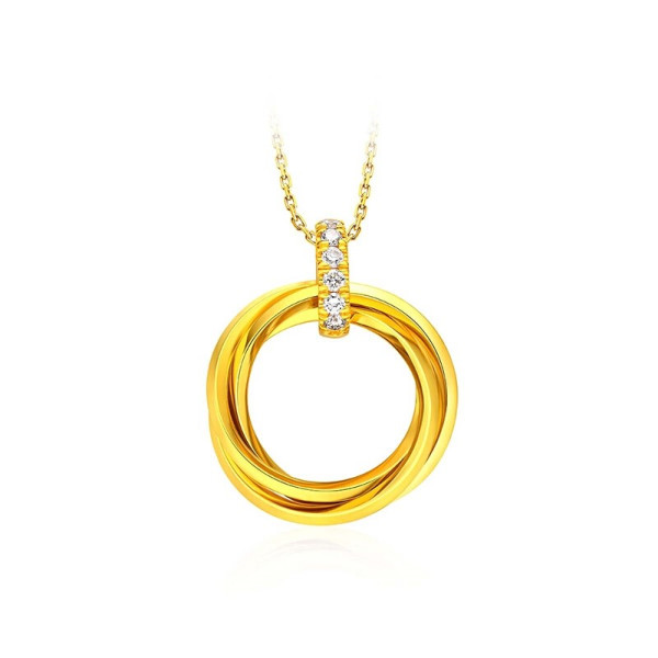 商品chow tai fook 周大福 17916系列 ce63557 中性复古几何环22k金