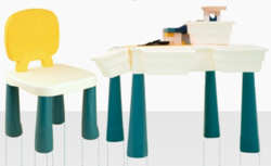 蓝宙（LANDZO） 儿童大颗粒积木桌多功能宝宝拼装益智积木玩具3-6岁男孩女孩 单桌单椅+4盒+4垫+85积木