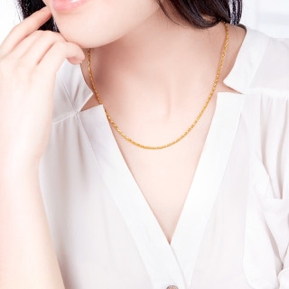 商品chow tai fook 周大福 eof27 女士简约花片链足金项链 9.3g 45cm