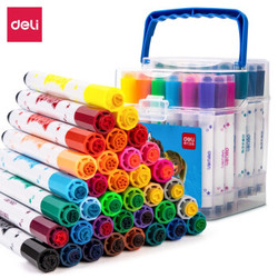 得力(deli)36色可洗印章水彩笔 儿童涂鸦绘画笔套装幼儿画笔玩具70673-36 *5件