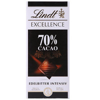  Lindt 瑞士莲 特醇排装70%可可黑巧克力 100g *3件