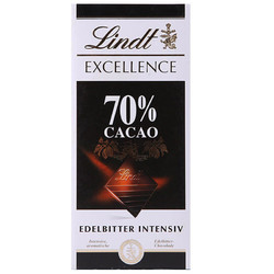  Lindt 瑞士莲 特醇排装70%可可黑巧克力 100g *3件