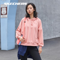 Skechers斯凯奇秋季女子运动宽松卫衣保暖加绒连帽衫L320W204