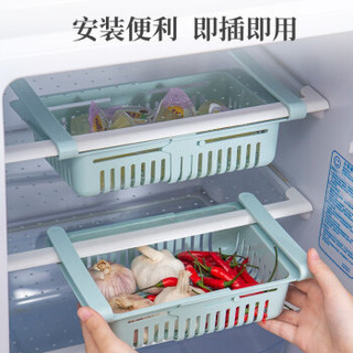 ORANGE 欧润哲 可伸缩塑料冰箱置物架 蓝色