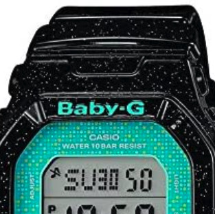 CASIO 卡西欧 BABY-G系列 BG-5600GL-1ER 40mm 女士电子手表 绿盘 黑色树脂带 方形