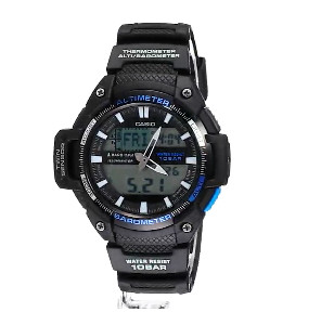 CASIO 卡西欧 SGW-450H-1ACF 40mm 男士电子手表 黑盘 黑色树脂表带 圆形