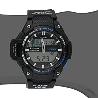 CASIO 卡西欧 SGW-450H-1ACF 40mm 男士电子手表 黑盘 黑色树脂表带 圆形