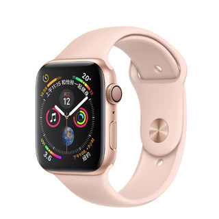 Apple 苹果 Watch系列 Watch Series 4 GPS款 智能手表 44mm 米金色 粉砂色硅胶表带 16GB（ECG、GPS、北斗、扬声器、温度计）