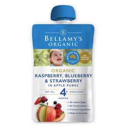 BELLAMY'S 贝拉米  婴幼儿辅食 覆盆子蓝莓草莓苹果泥120g *8件