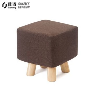 京东PLUS会员： 佳佰 新西兰松木方形矮凳 巧克力棕 26*26*28cm