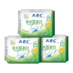 ABC 茶树精华棉柔日用卫生巾 8片*3包