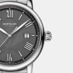 MONT BLANC 万宝龙 明星系列 U0126107 43mm 男士机械手表 灰色 银色精钢表带 圆形