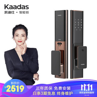 凯迪仕（KAADAS） 指纹锁 K100密码锁智能锁防盗门锁 家用防盗门锁 电子密码锁 红古铜+3年质保