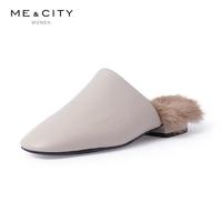 【价：52.5】MECITY2018冬季新款女时装毛毛穆勒鞋