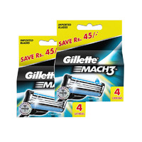  Gillette 吉列 MACH 3 锋速3 手动剃须刀刀片 4片*2件装