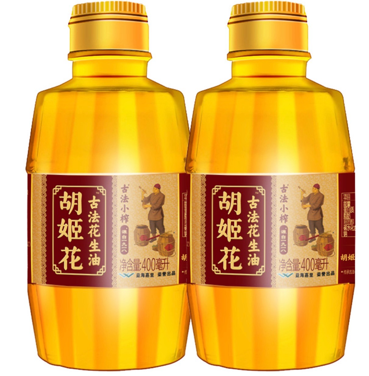 胡姬花古法小花生油400ml2瓶