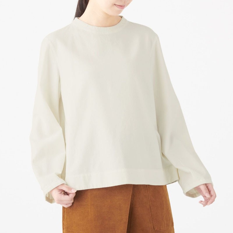 muji 无印良品 w9ac507 女式轻量法兰绒长袖t恤