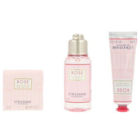 L'OCCITANE 欧舒丹 玫瑰套装(沐浴啫喱75ml+玫瑰之心香皂50g+玫瑰护手霜30ml)
