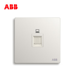 ABB开关插座无框轩致雅典白墙壁86型插座面板超5类电脑插座AF331