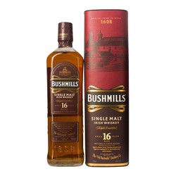 百世醇（BUSHMILLS）布什米尔16年单一麦芽爱尔兰威士忌700ml单瓶 *2件