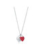 蒂芙尼Tiffany&Co.63520594银镶双心形珐琅吊坠项链小桃心锁骨链送女友生日礼物