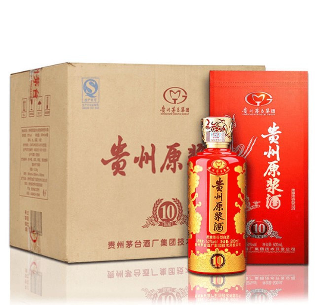 MOUTAI 茅台贵州原浆酒10年陈酿52%vol 浓香型白酒500ml*6瓶整箱装