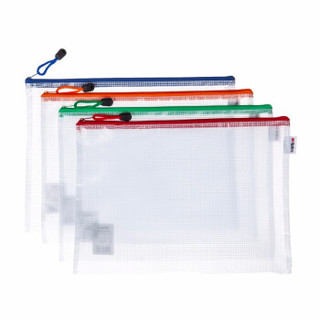 M&G 晨光 文具B5网格拉链袋 PVC文件袋 普惠型资料袋文件整理收纳袋 10个装ADMN4283