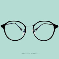 大咖岛 近视眼镜 丹阳眼镜 防蓝光近视眼镜复古简约圆框眼镜男女近视镜 透明 1.56防蓝光(建议0-300度)
